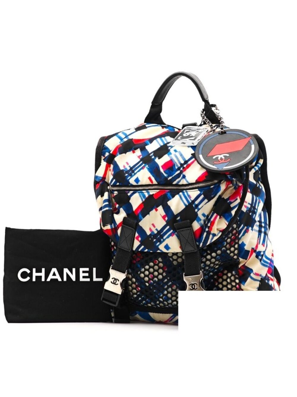 Chanel Air Line Backpack Nylon White Multicolor